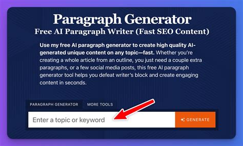 Free AI Paragraph Generator .